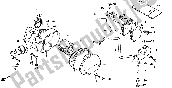 All parts for the Air Cleaner of the Honda CMX 450C 1986