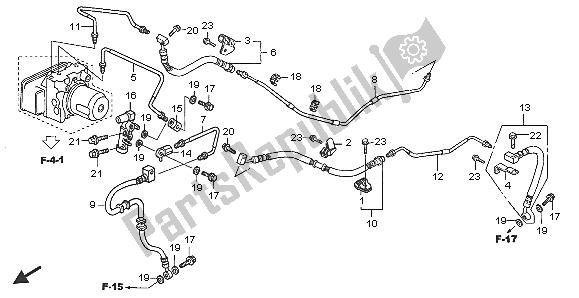 All parts for the Rear Brake Pipe of the Honda FJS 600A 2005