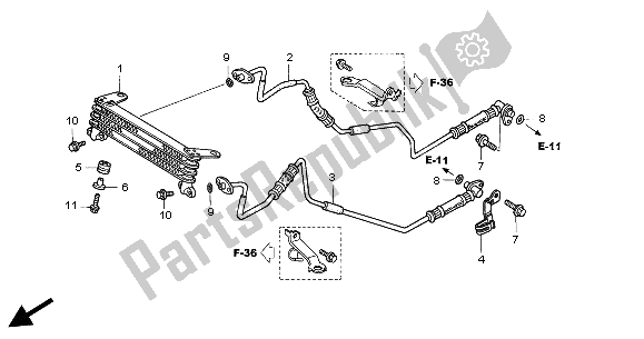 Todas las partes para Enfriador De Aceite de Honda VFR 800A 2004