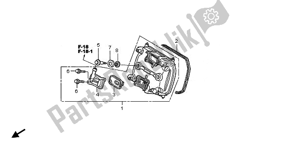 Alle onderdelen voor de Voorste Kleppendeksel van de Honda XL 125V 2008