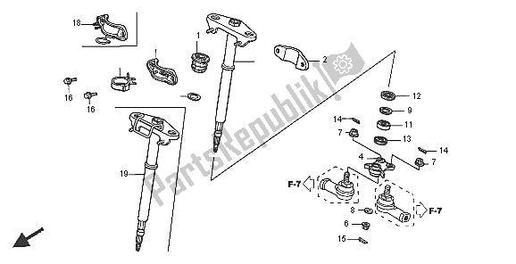 Tutte le parti per il Albero Dello Sterzo del Honda TRX 500 FA Fourtrax Foreman 2005