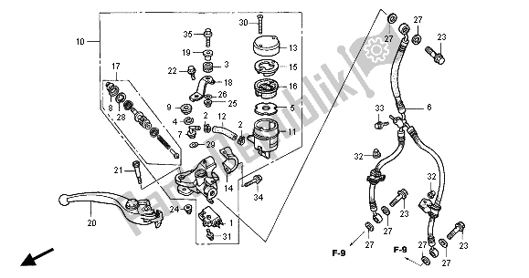 Tutte le parti per il Fr. Pompa Freno del Honda CBR 900 RR 2001