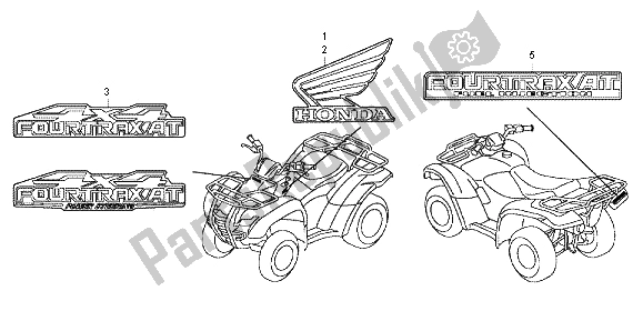 Tutte le parti per il Marchio del Honda TRX 420 FA Fourtrax Rancher AT 2012