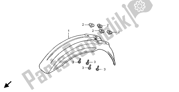 All parts for the Front Fender of the Honda CR 80R SW 2001