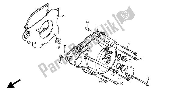 All parts for the Left Crankcase Cover of the Honda CA 125 1998