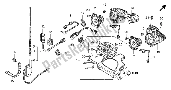 All parts for the Radio of the Honda GL 1800A 2005