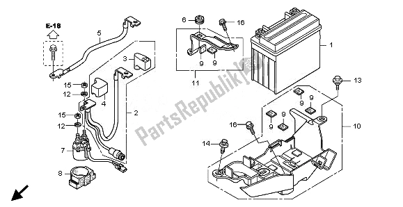 Wszystkie części do Bateria Honda TRX 700 XX 2008