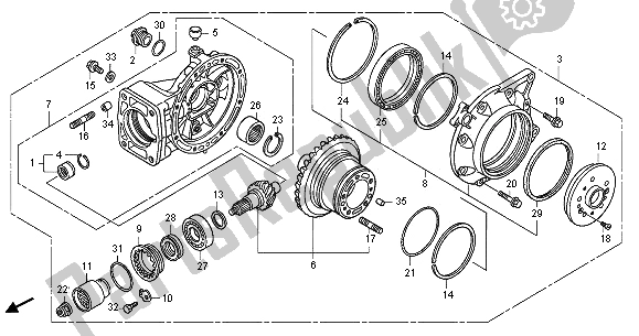 All parts for the Final Driven Gear of the Honda GL 1800A 2005