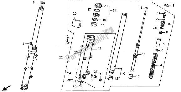 Tutte le parti per il Forcella Anteriore del Honda VFR 800 2010