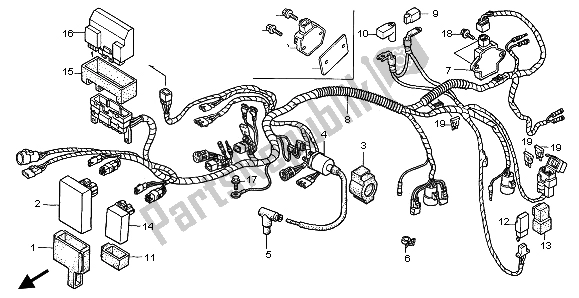 Tutte le parti per il Cablaggio del Honda TRX 450 ES Foreman 2000