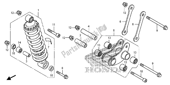 All parts for the Rear Cushion of the Honda NC 700D 2013