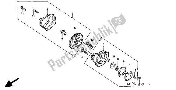 Todas las partes para Bomba De Aceite de Honda XR 80R 1993