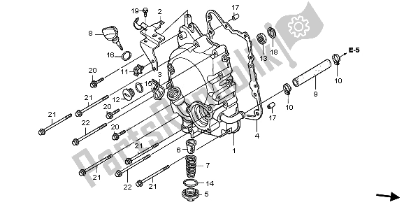Alle onderdelen voor de Rechter Carterdeksel van de Honda FES 125 2009