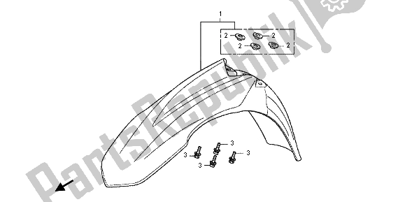 All parts for the Front Fender of the Honda CRF 250R 2013