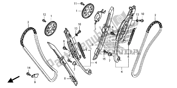 Todas las partes para Cadena De Levas Y Tensor de Honda VFR 1200 XD 2013