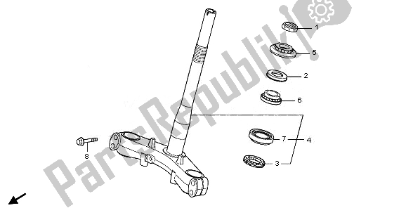 All parts for the Steering Stem of the Honda SH 300A 2007