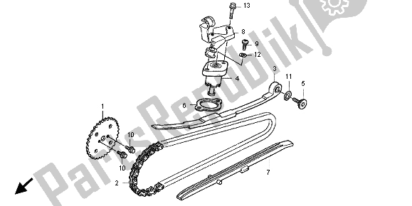 All parts for the Cam Chain & Tensioner of the Honda SH 150R 2012