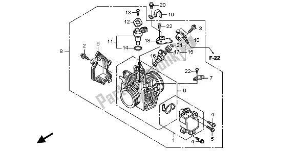 All parts for the Throttle Body of the Honda TRX 420 FA Fourtrax Rancher AT 2010