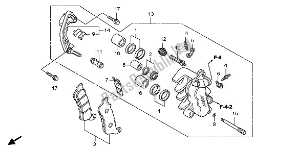 All parts for the Front Brake Caliper of the Honda SH 125 2011