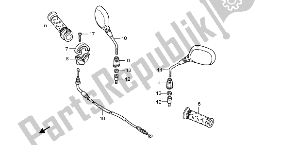 All parts for the Cable & Mirror of the Honda ANF 125 2012