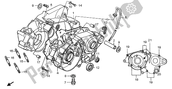 All parts for the Crankcase of the Honda CR 80R SW 2000