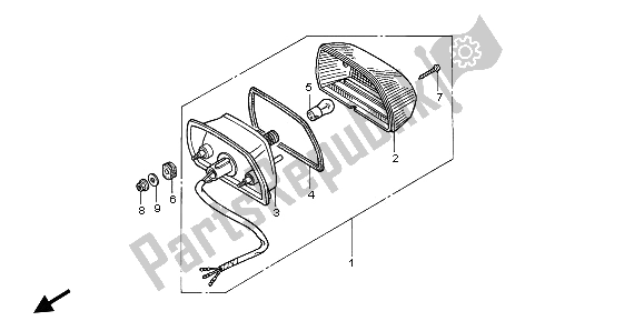 All parts for the Taillight of the Honda XL 600V Transalp 1996