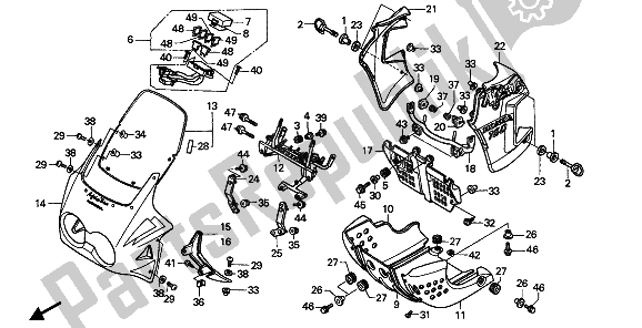 All parts for the Cowl of the Honda XRV 750 Africa Twin 1992