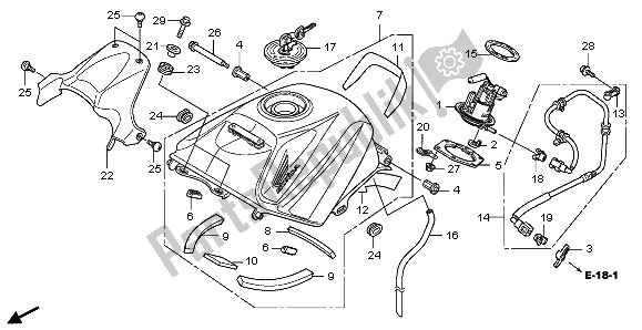 Todas las partes para Depósito De Combustible de Honda CBR 125 RW 2007