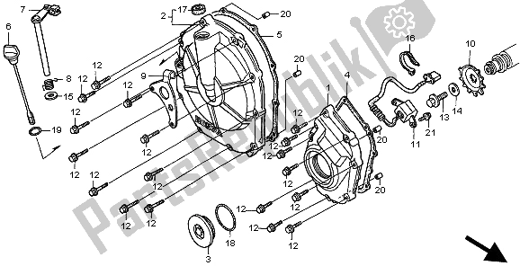 All parts for the Clutch Cover of the Honda CB 600F Hornet 1998