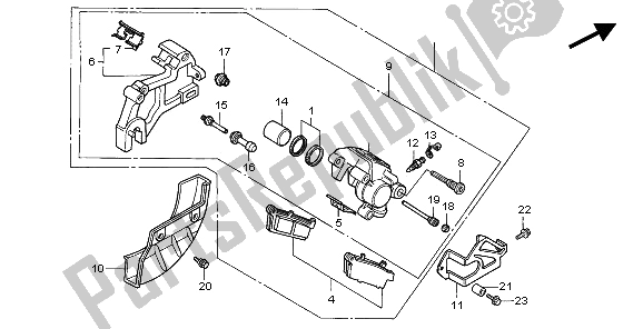 Todas las partes para Pinza De Freno Trasero de Honda XR 600R 1997