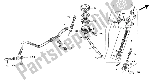 Tutte le parti per il Rr. Pompa Freno del Honda VTR 1000 SP 2001