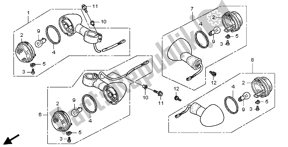 All parts for the Winker of the Honda VT 750S 2011