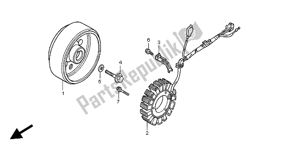 All parts for the Generator of the Honda NX 650 1997