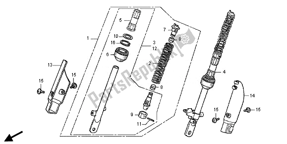 All parts for the Front Cushion of the Honda CRF 50F 2014