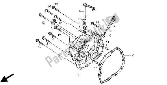 All parts for the Right Crankcase Cover of the Honda CG 125 1998