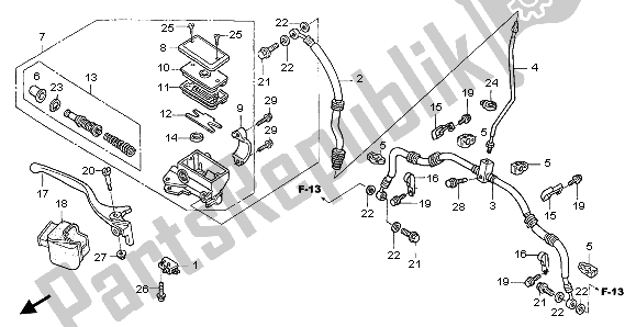 Todas las partes para Fr. Cilindro Maestro Del Freno de Honda TRX 350 FE Fourtrax 4X4 ES 2004