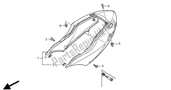 Alle onderdelen voor de Achterkap van de Honda CBR 600F 2000