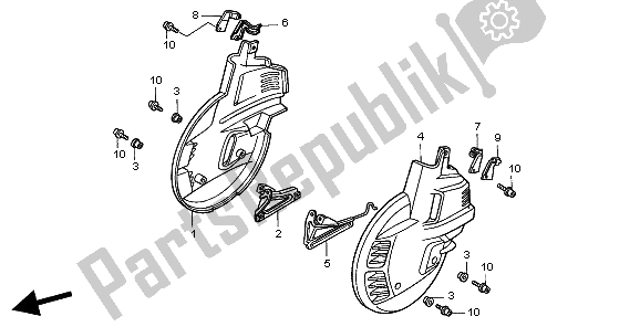 Tutte le parti per il Copriruota Anteriore del Honda GL 1500 SE 1998