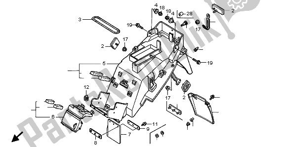 Tutte le parti per il Parafango Posteriore del Honda VTR 1000F 1999