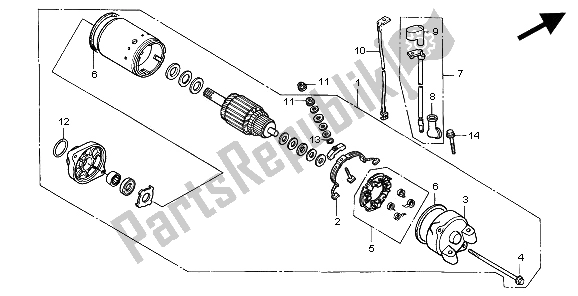 All parts for the Starting Motor of the Honda XL 600V Transalp 1997