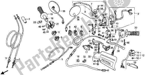Todas las partes para Manejar Palanca E Interruptor Y Cable de Honda XR 250R 1990