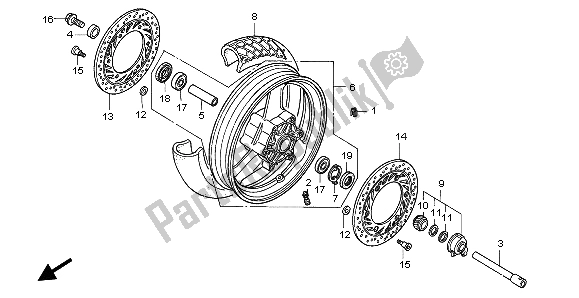 Tutte le parti per il Ruota Anteriore del Honda ST 1100 1998