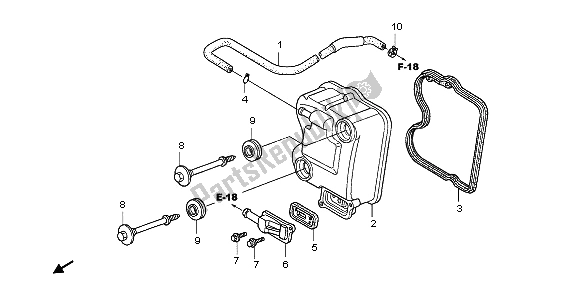 All parts for the Cylinder Head Cover of the Honda PES 125R 2013