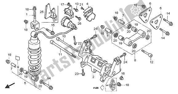 All parts for the Rear Cushion of the Honda VFR 800A 2005