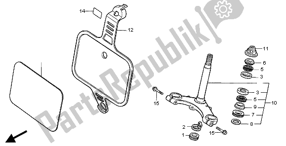 All parts for the Steering Stem of the Honda QR 50 1997