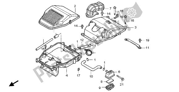 All parts for the Air Cleaner of the Honda VF 750C 1995