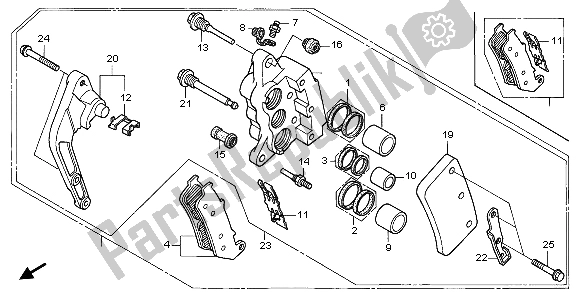Alle onderdelen voor de Remklauw Voor van de Honda CBR 1000F 1998