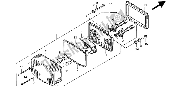 All parts for the Taillight of the Honda CB 750F2 1998