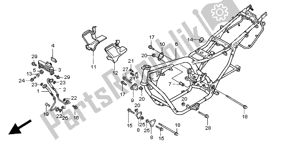 All parts for the Frame Body of the Honda CB 750F2 1999