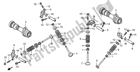 Todas las partes para árbol De Levas Y Válvula de Honda XL 125V 80 KMH 2003